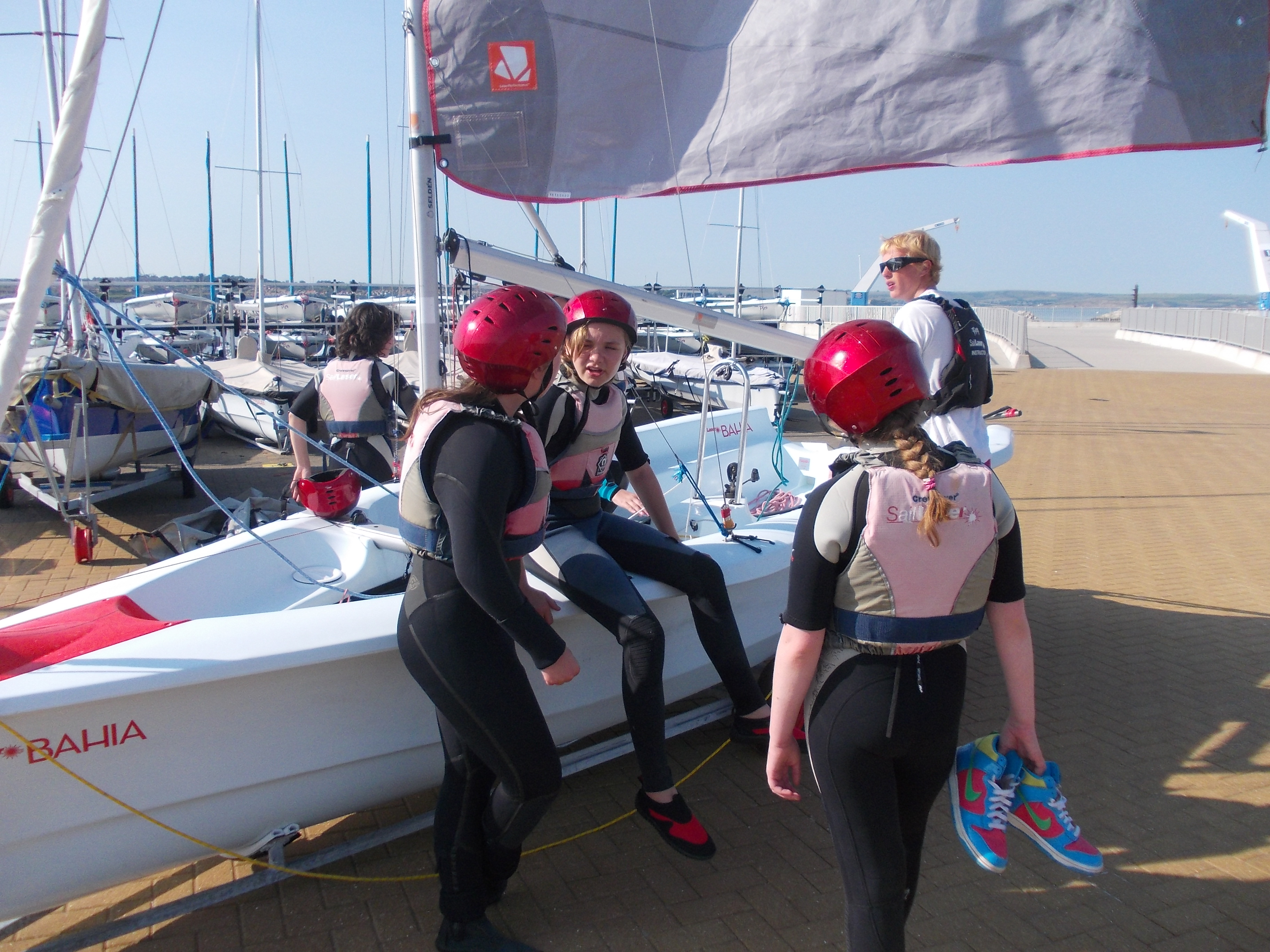 Young people sailing